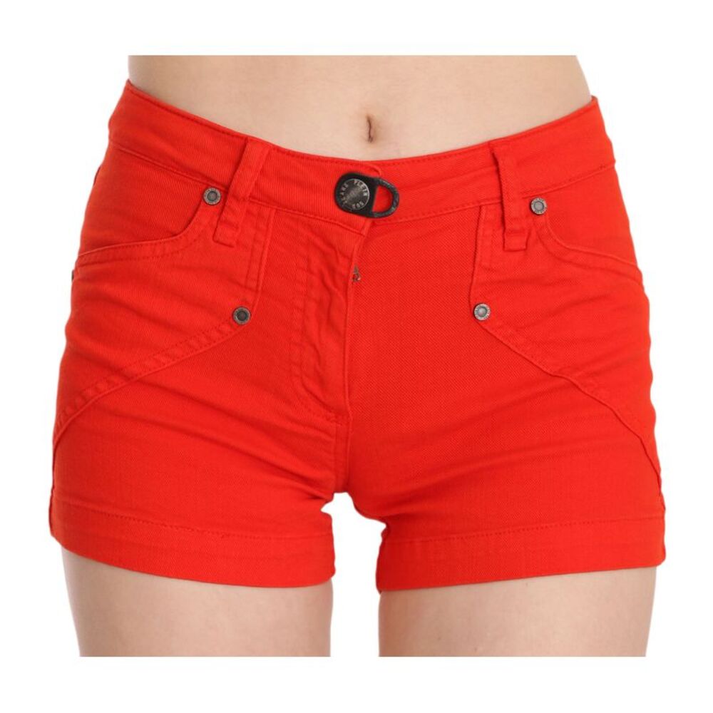 PLEIN SUD Orange Mid Waist Cotton Denim Women's Mini